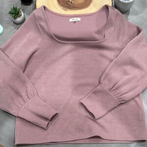 Madewell Mauve Scoop Neck Sweater